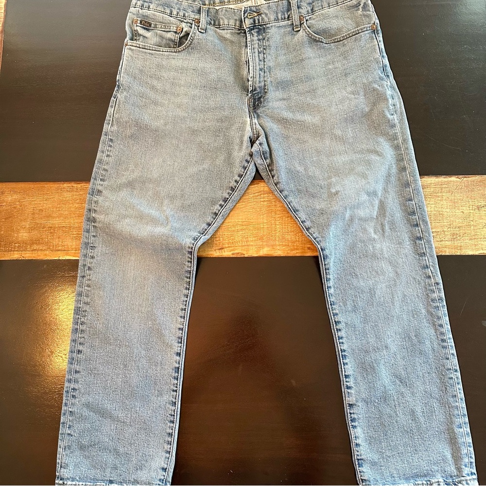Polo Ralph Lauren Varick Slim Straight Stretch 38X30 Light Blue denim Jeans.